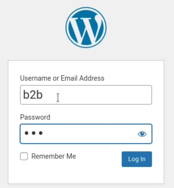 Signing in as the b2b customer