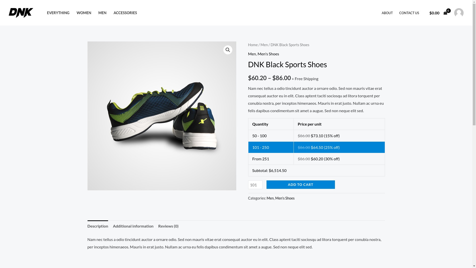 Product page using Table layout for tiered pricing.
